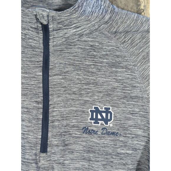 Colosseum Notre Dame Top Woman's Small Gray 1/4 Zip Fitted Lightweight Running - Picture 5 of 12